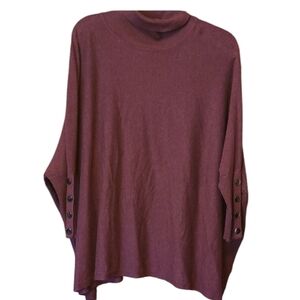 Maroon Overzized Lightweight Turtleneck by Survival size Medium